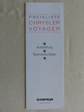 Lade das Bild in den Galerie-Viewer, Chrysler Voyager MJ 1996 - Prospekt Brochure + Preisliste 12.1995
