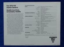 Lade das Bild in den Galerie-Viewer, VW Volkswagen USA Passat 1979 Dasher Sedans - US-Prospekt Brochure 1978
