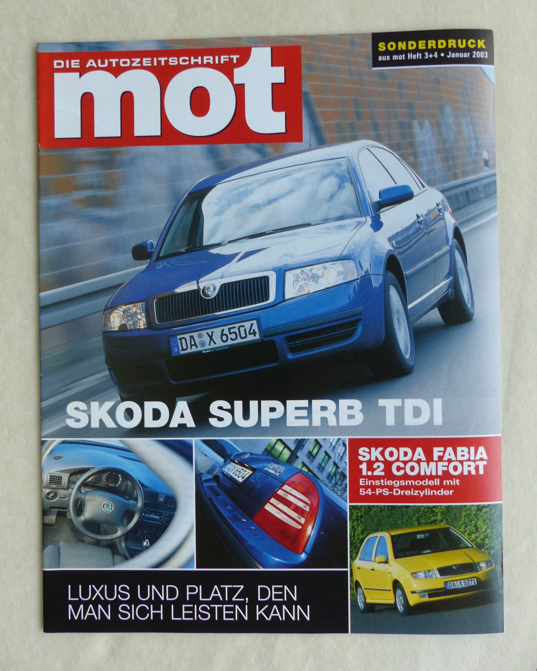Skoda Superb 1.9 TDI - Praxistest - Sonderdruck mot Heft Januar 2003