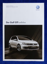 Lade das Bild in den Galerie-Viewer, VW Golf GTI Adidas Edition MJ 2012 - Prospekt Brochure + Preisliste 05.2011
