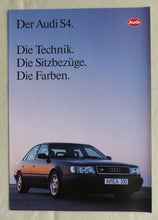 Lade das Bild in den Galerie-Viewer, Audi S4 - Technische Daten &amp; Farben MJ 1993 - Prospekt Brochure 01.1993
