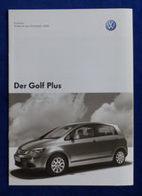 Lade das Bild in den Galerie-Viewer, VW Golf Plus - Preisliste MJ 2005 - Prospekt Brochure 12.2004
