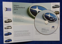 Lade das Bild in den Galerie-Viewer, Subaru Programm 2016 - XV Impreza WRX STI BRZ - Prospekt Brochure + DVD 01.2016
