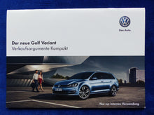 Lade das Bild in den Galerie-Viewer, VW Golf Variant MJ 2014 - Verkaufsargumente intern - Prospekt Brochure 04.2013
