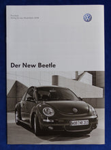 Lade das Bild in den Galerie-Viewer, VW New Beetle - Preisliste MJ 2008 - Prospekt Brochure 11.2007
