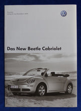 Lade das Bild in den Galerie-Viewer, VW New Beetle Cabrio - Preisliste Modelljahr 2008 - Prospekt Brochure 11.2007
