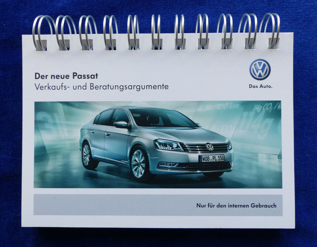 VW Passat Limo MJ 2011 - Verkaufsargumente intern - Prospekt Brochure 09.2010
