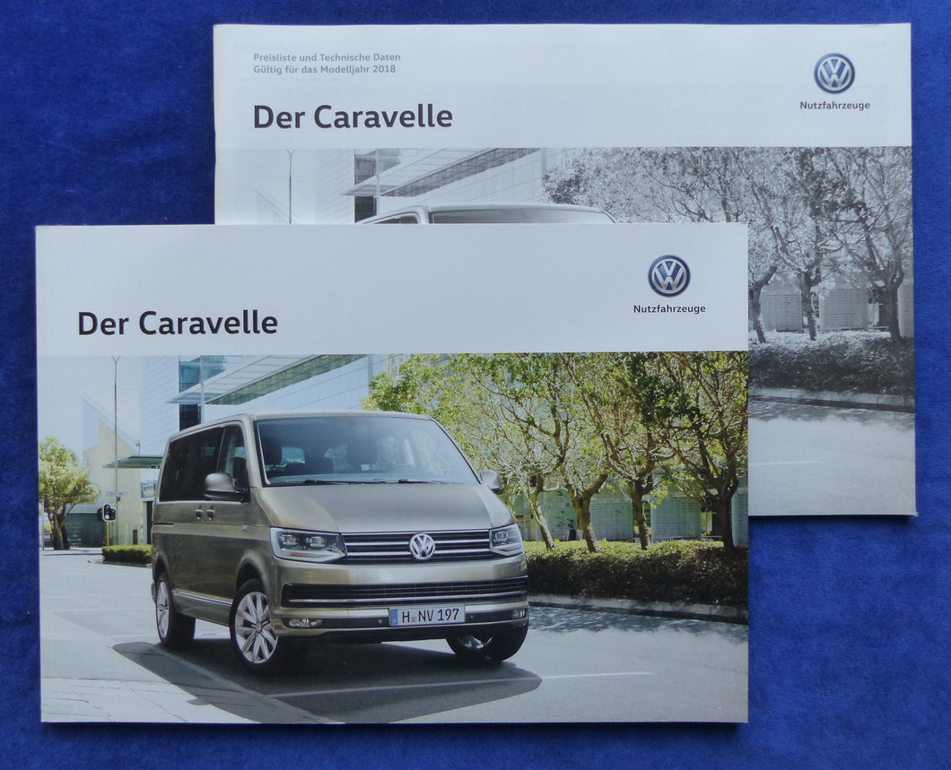 VW Bus T6 Caravelle Edition MJ 2018 - Prospekt Brochure + Preisliste 01.2018