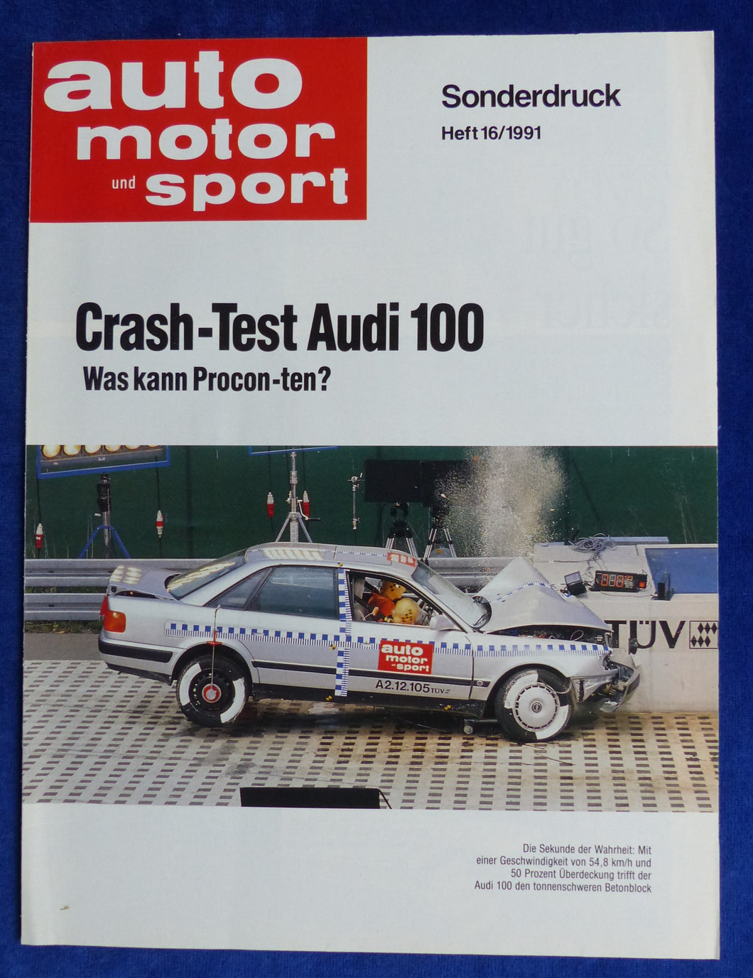 Audi 100 Typ C4 Crash-Test - Sonderdruck AMS Heft 16/1991
