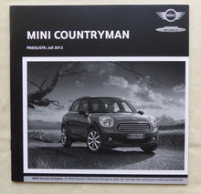 Lade das Bild in den Galerie-Viewer, Mini Countryman Cooper S JCW - Preisliste MJ 2013 - Prospekt Brochure 07.2012
