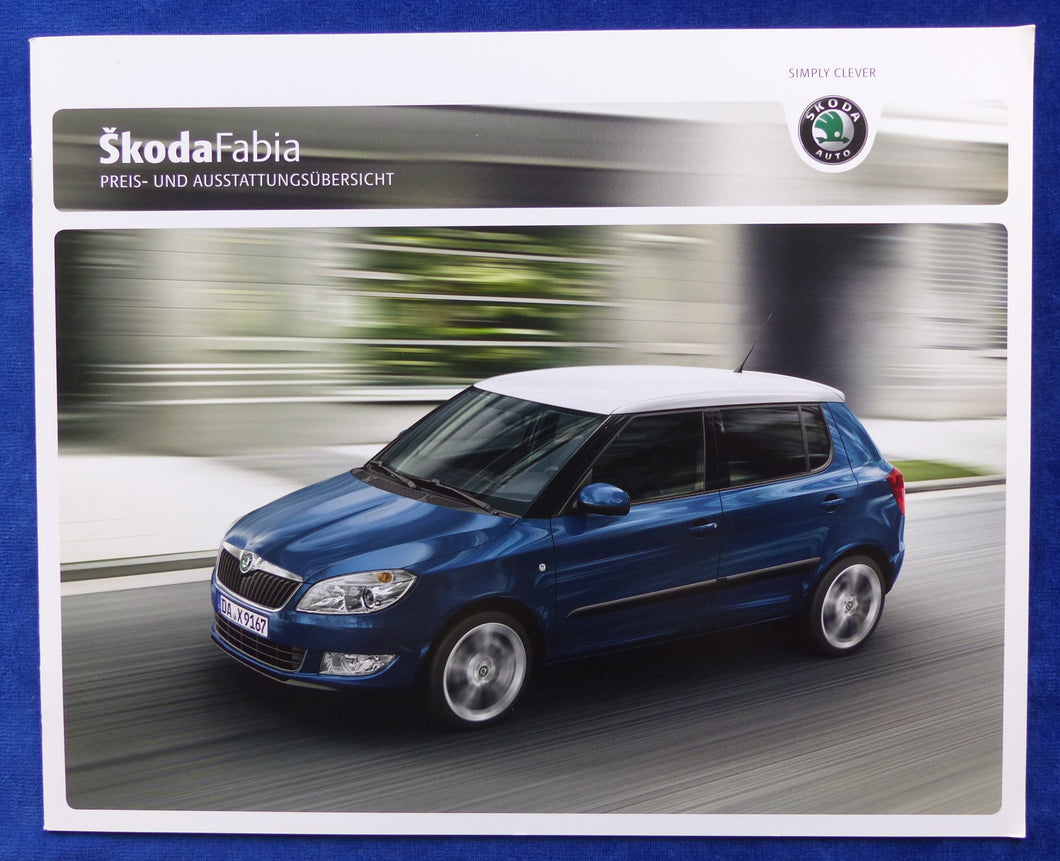 Skoda Fabia - Preisliste MJ 2011 - Prospekt Brochure 03.2010