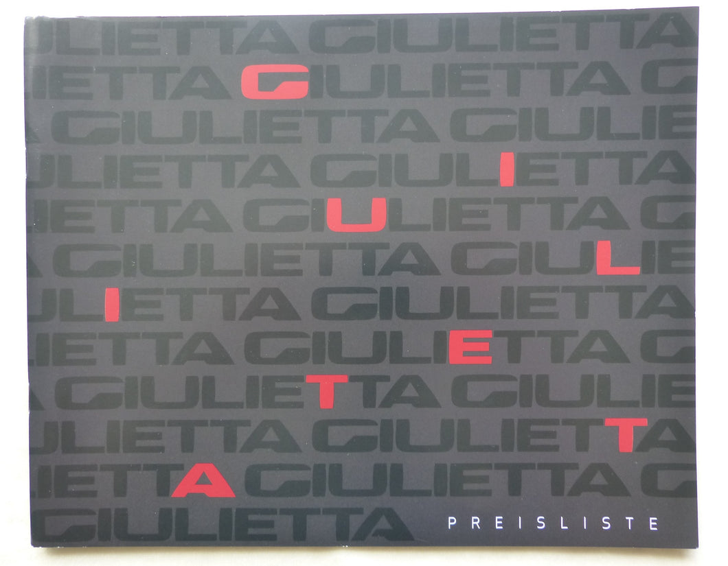 Alfa Romeo Giulietta - Preisliste MJ 2019 - Prospekt Brochure 03.2019