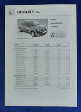Lade das Bild in den Galerie-Viewer, Renault Clio R.S. - Preisliste MJ 2002 - Prospekt Brochure 09.2001
