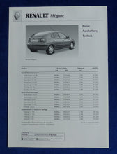 Lade das Bild in den Galerie-Viewer, Renault Megane 5-Türer - Preisliste MJ 2002 - Prospekt Brochure 09.2001

