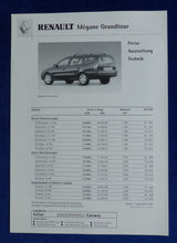 Lade das Bild in den Galerie-Viewer, Renault Megane Grandtour - Preisliste MJ 2002 - Prospekt Brochure 09.2001

