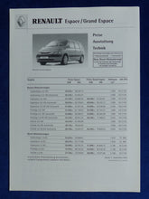 Lade das Bild in den Galerie-Viewer, Renault Espace Grand Espace - Preisliste MJ 2002 - Prospekt Brochure 09.2001
