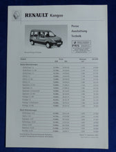 Lade das Bild in den Galerie-Viewer, Renault Kangoo - Preisliste MJ 2002 - Prospekt Brochure 09.2001
