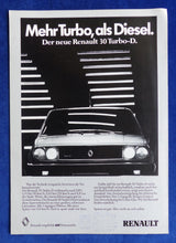 Lade das Bild in den Galerie-Viewer, Renault 30 Turbo-D Turbo-Diesel LLK - Prospekt Brochure 1982
