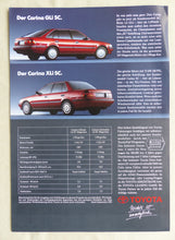 Lade das Bild in den Galerie-Viewer, Toyota Carina SC Sondermodelle MJ 1992 - Prospekt Brochure 09.1991
