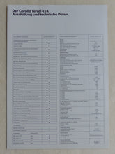 Lade das Bild in den Galerie-Viewer, Toyota Corolla Tercel 4x4 MJ 1992 - Prospekt + Daten &amp; Ausstattungen 01.1992
