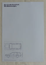 Lade das Bild in den Galerie-Viewer, Toyota Corolla Tercel 4x4 - Daten &amp; Ausstattungen - Prospekt Brochure 01.1992
