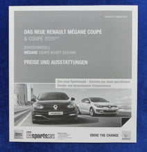 Lade das Bild in den Galerie-Viewer, Renault Megane Coupe R.S. Bose - Preisliste MJ 2014 - Prospekt Brochure 02.2014
