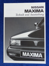 Lade das Bild in den Galerie-Viewer, Nissan Maxima - Technik &amp; Ausstattung MJ 1995 - Prospekt Brochure 06.1994
