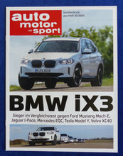 Lade das Bild in den Galerie-Viewer, BMW iX3 Ford Mustang Mercedes EQC Tesla Vergleichstest - Sonderdruck AMS 10/2021
