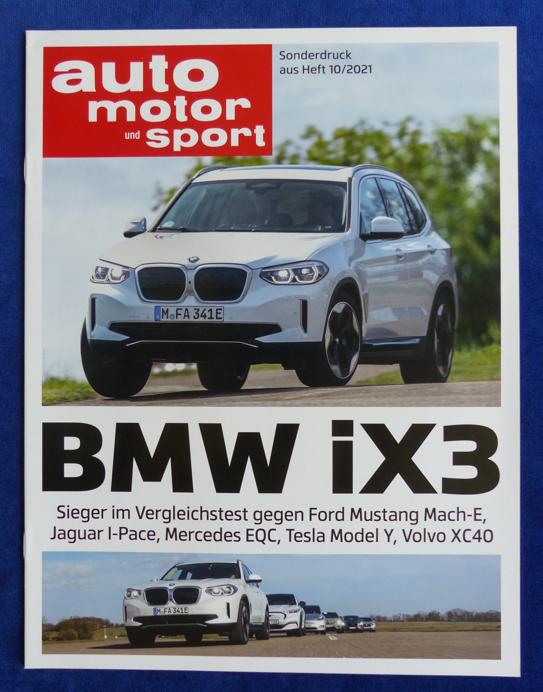 BMW iX3 Ford Mustang Mercedes EQC Tesla Vergleichstest - Sonderdruck AMS 10/2021
