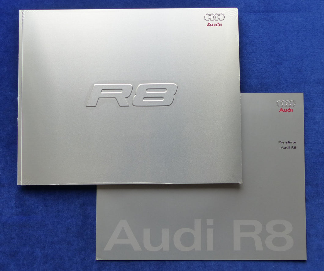 Audi R8 Coupe quattro MJ 2008 - Alu Hardcover Prospekt + Preisliste 04.2007