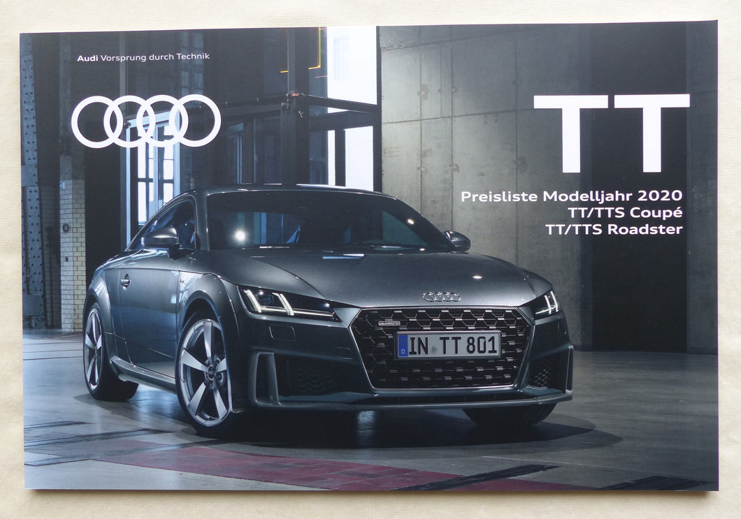 Audi TT TTS Coupe Roadster - Preisliste MJ 2020 - Prospekt Brochure 09.2019