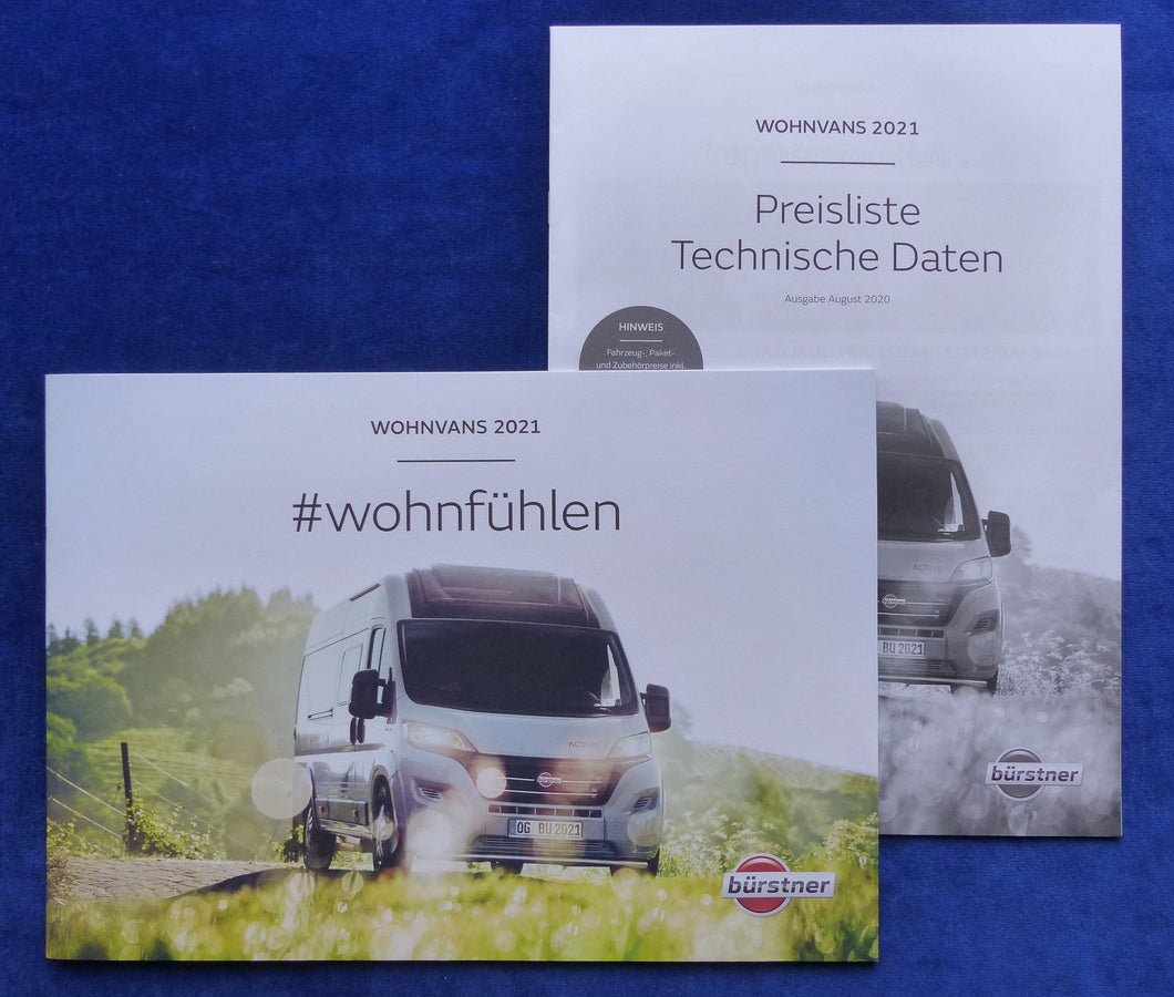 Bürstner Wohnvans 2021 Campeo Eliseo - Prospekt + Preisliste 08.2020