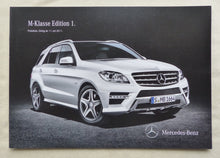 Lade das Bild in den Galerie-Viewer, Mercedes M-Klasse ML Edition 1 MJ 2012 - Prospekt Preisliste Brochure 07.2011

