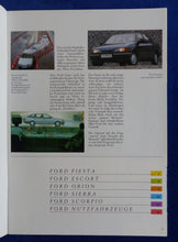 Lade das Bild in den Galerie-Viewer, Ford Modelle 1987 - Fiesta Escort Sierra Scorpio - Prospekt Brochure 01.1987
