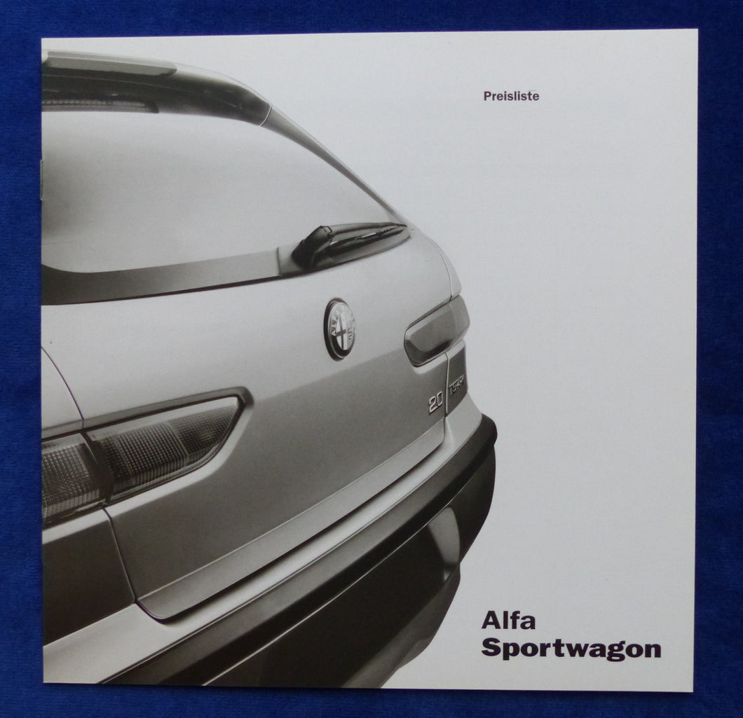 Alfa Romeo 156 Sportwagon - Preisliste MJ 2001 - Prospekt Brochure 05.2000