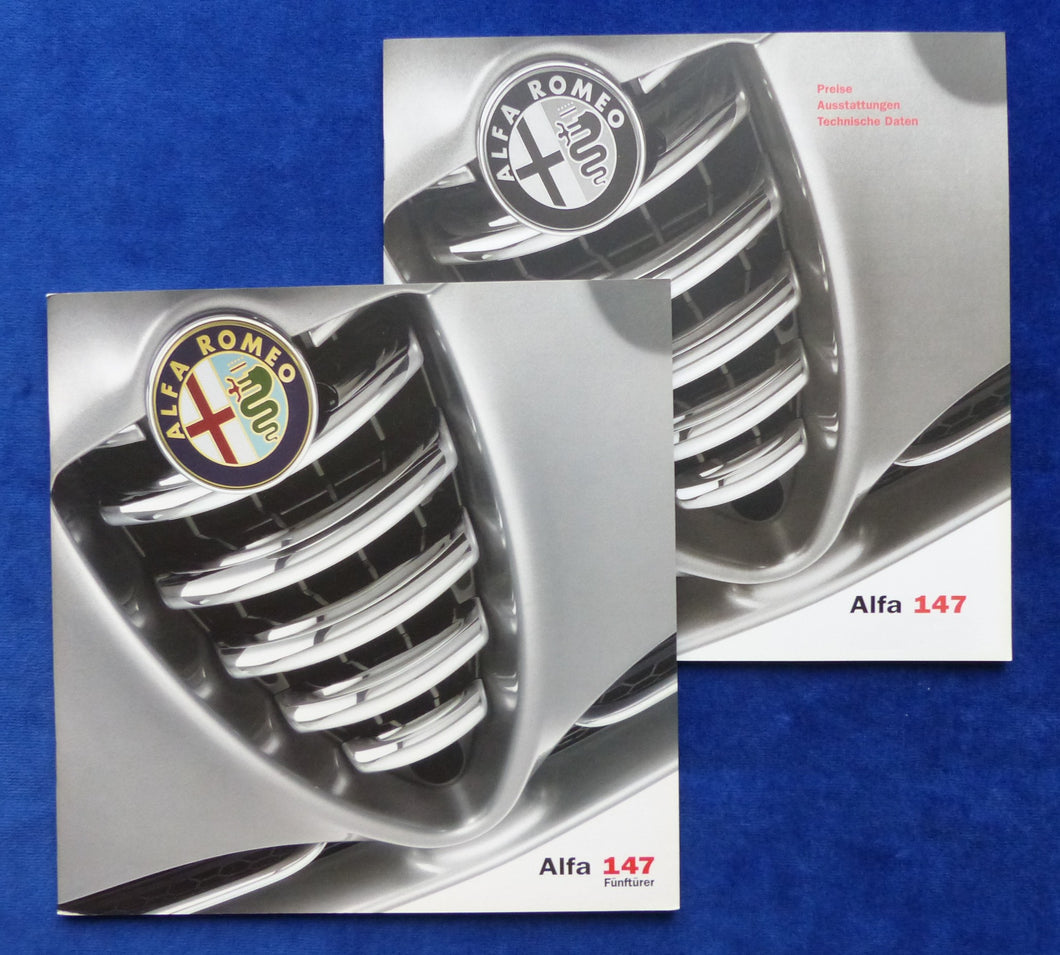 Alfa Romeo 147 MJ 2001 - Prospekt Brochure + Preisliste 01.2001