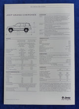 Lade das Bild in den Galerie-Viewer, Jeep Grand Cherokee - Daten &amp; Ausstattungen MJ 1993 - Prospekt Brochure 09.1992
