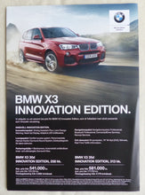 Lade das Bild in den Galerie-Viewer, BMW X3 Sport Business &amp; Innovation Edition - Prospekt Brochure 2017 Schweden
