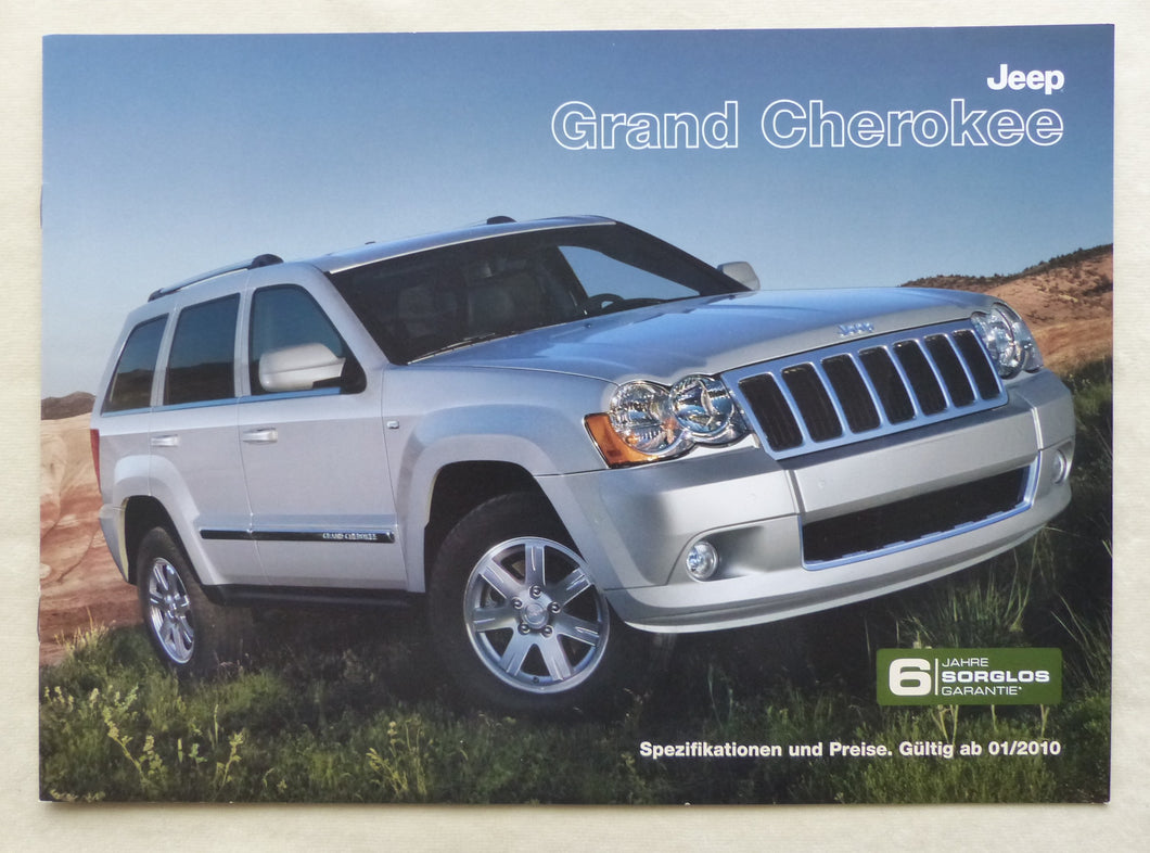 Jeep Grand Cherokee SRT8 - Preisliste MJ 2010 - Prospekt Brochure 01.2010