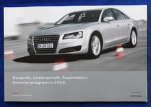 Lade das Bild in den Galerie-Viewer, Audi driving experience Sommerprogramm 2010 A4 A8 R8 - Prospekt Brochure 03.2010

