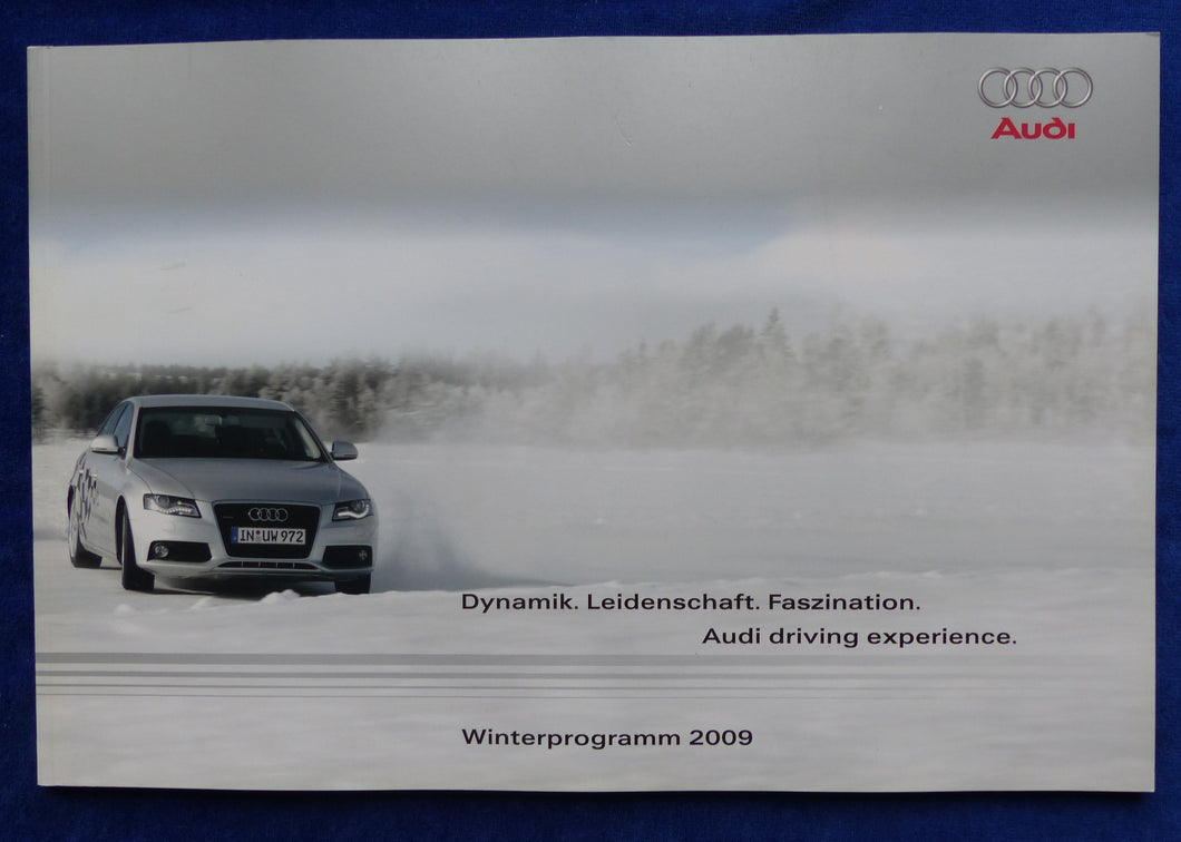 Audi driving experience Winterprogramm 2009 A4 A8 Q7 - Prospekt Brochure 08.2008