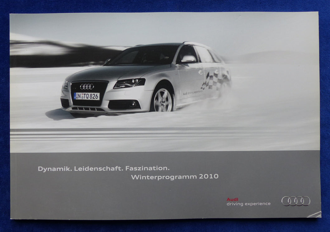 Audi driving experience Winterprogramm 2010 S4 A6 Q7 - Prospekt Brochure 08.2009