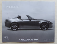 Lade das Bild in den Galerie-Viewer, Mazda MX-5 Roadster RF MJ 2017 - Prospekt Brochure + Preisliste 12.2016
