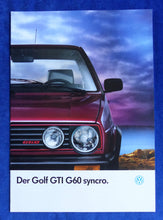 Lade das Bild in den Galerie-Viewer, VW Golf GTI G60 syncro MJ 1991 - Prospekt Brochure 11.1990
