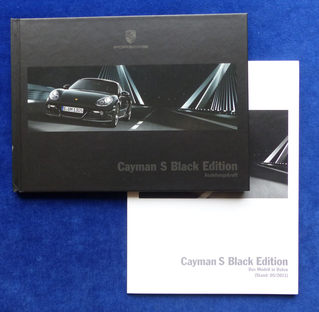 Porsche Cayman S Black Edition MJ 2012 - Hardcover Prospekt + Preisliste 05.2011