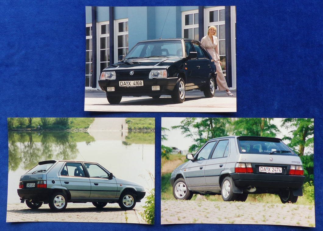 Skoda Favorit Silverline - 3x Original Pressefotos press photos 1993