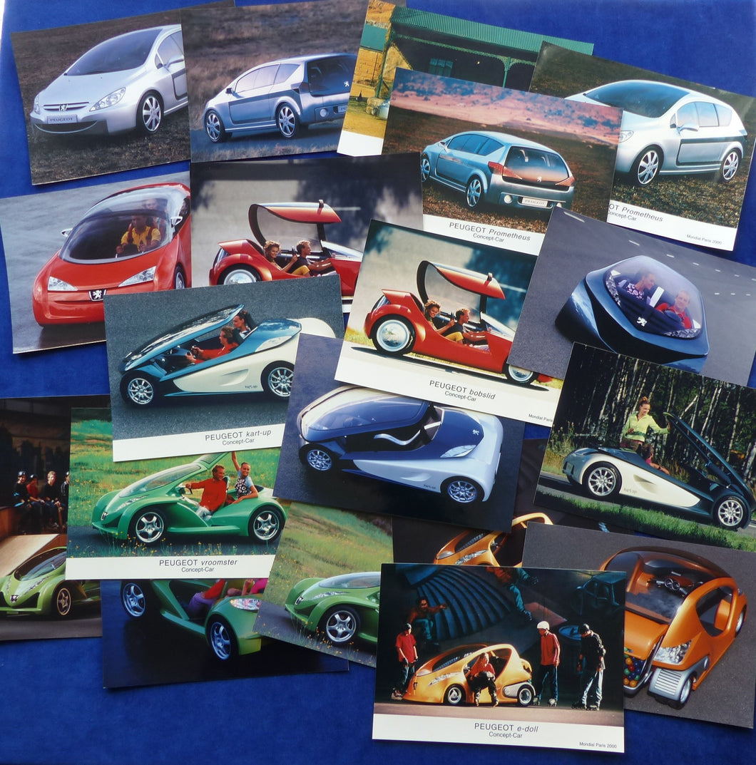 Peugeot Concept Cars Studien - Konvolut 19x Original Pressefotos 09.2000