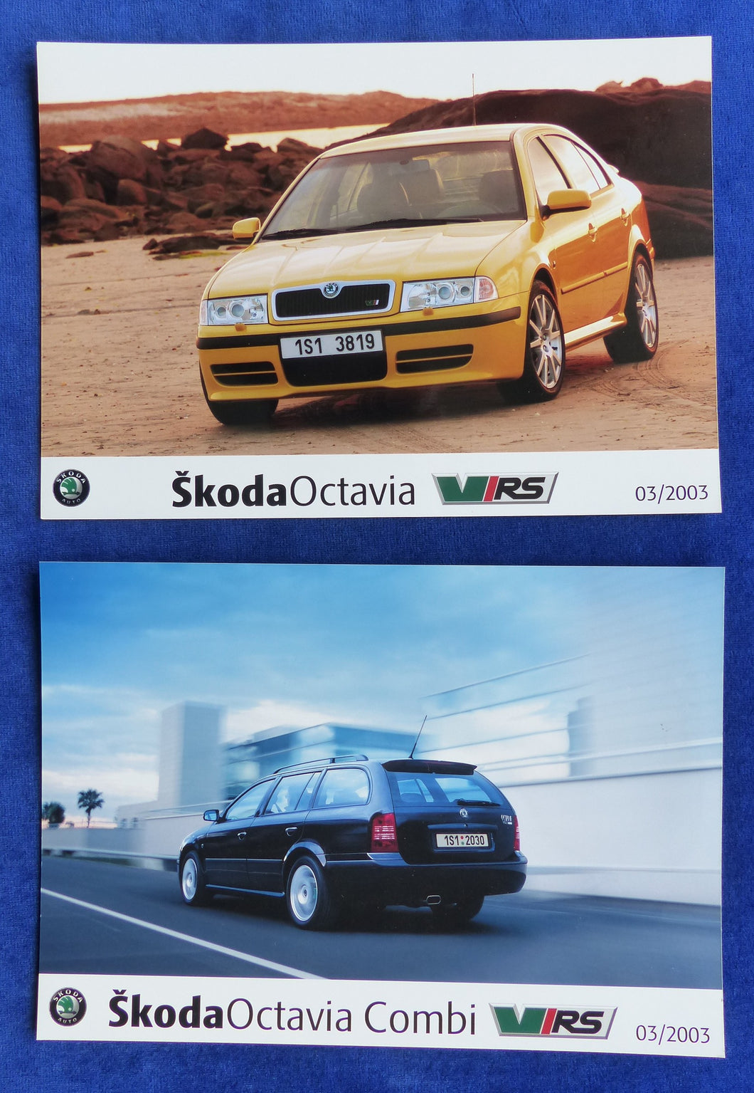 Skoda Octavia RS MJ 2003 - Konvolut 2x Original Pressefotos photos 03.2003