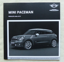 Lade das Bild in den Galerie-Viewer, Mini Paceman Cooper S JCW - Preisliste MJ 2013 - Prospekt Brochure 03.2013
