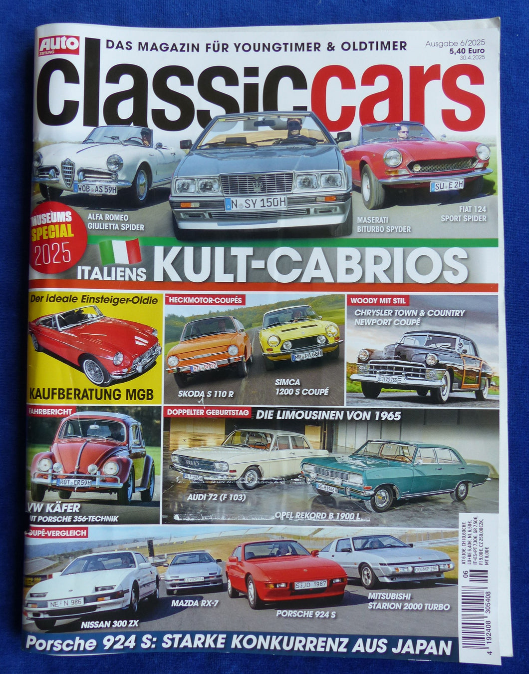 Classic Cars Heft 6/2025 - Maserati Spyder Alfa MGB Chrysler VW Käfer Opel Audi